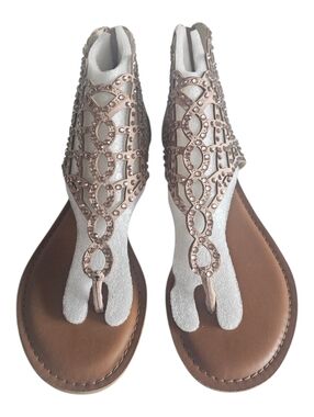 Zigi Soho Dusty Pink Rhinestone Gladiator Sandals Ankle Zip Women’s 8 New